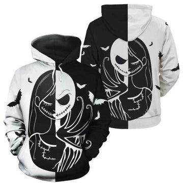 Jack Skellington And Sally Hoodie And Zip Hoodie, Gift For Fan 3d All Over Print Shirt Hoodie 1613 Moonbestprint