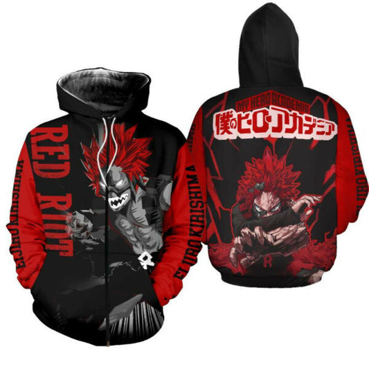 Eijirou Kirishima Shirt My Hero Academia Anime 2k879 Fan Gift Stylist Unisex Cartoon 3d Hoodie Zip Hoodie 1071 Moonbestprint