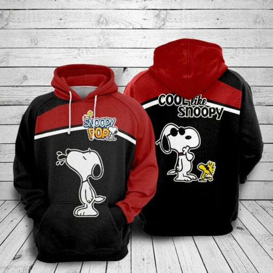 Woodstock And Snoopy Pop Cool Like Snoopy Over Print 3d Hoodie Zip Hoodie 2477 Moonbestprint