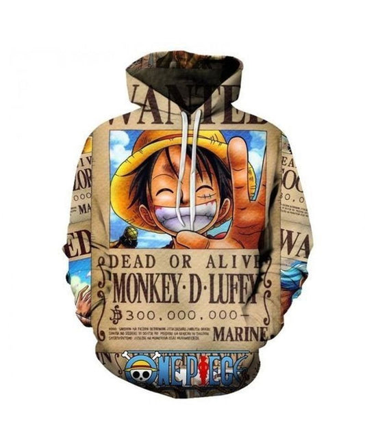 White Teeth Monkey D. Luffy Anime One Piece Over Print 3d Hoodie Zip Hoodie Moonbestprint