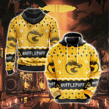 Harry Potter Christmas Hoodie Hufflepuff House Christmas Pattern 3d Hoodie Zip Hoodie Moonbestprint