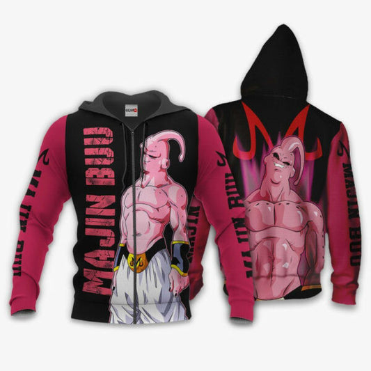 Skinny Majin Buu Dragon Ball Z Anime 1k265 Fan Gift Stylist Unisex Cartoon Graphic Outfits Aop 3d Hoodie, Zip Hoodie 2282 Moonbestprint