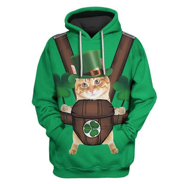 Cute Cat Saint Patrick's Day Over Print 3d Hoodie Zip Hoodie Moonbestprint