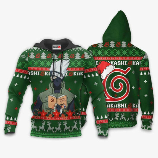 Kakashi Christmas Naruto Anime 1k446 Fan Gift Stylist Unisex Cartoon Graphic Outfits Aop 3d Hoodie, Zip Hoodie 809 Moonbestprint