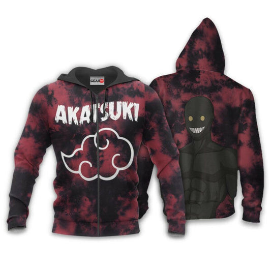 Akatsuki Black Zetsu Tie Dye Style Naruto Anime 1k384 Fan Gift Stylist Unisex Cartoon Graphic Outfits Aop 3d Hoodie, Zip Hoodie 275 Moonbestprint