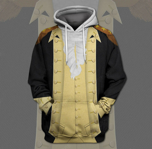 Men's Historical Hoodie Custom George Washington 3d Hoodie Zip Hoodie Moonbestprint