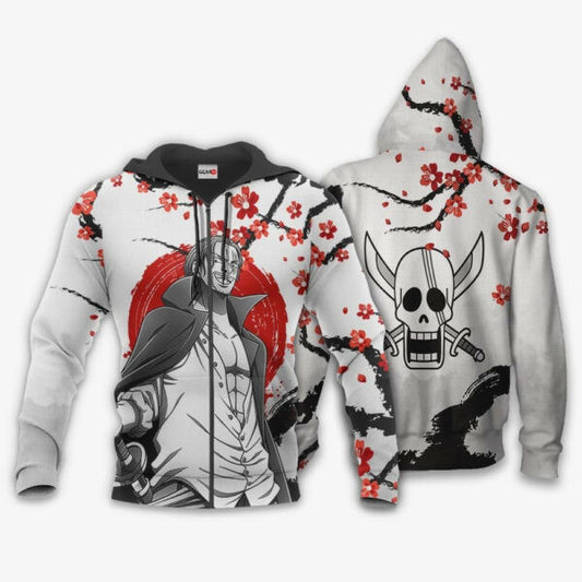 Red-haired Shanks Japan Cherry Blossoms One Piece Anime 1k668 Fan Gift Stylist Unisex Cartoon Graphic Outfits Aop 3d Hoodie, Zip Hoodie 1935 Moonbestprint