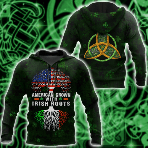 St Patrick American Grown With Irish Groots 2k582 Lover Gift ,st. Patrick?s Day All Over Print 3d Hoodie 1803 Moonbestprint