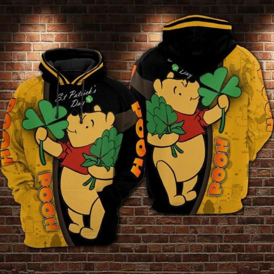 Winnie The Pooh Bear Irish Shamrock Anime 2k620 Lover Gift ,st Patrick?s Day All Over Print 3d Hoodie 1965 Moonbestprint