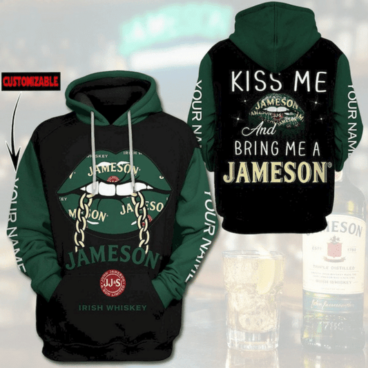 Jameson Irish Whiskey Lips Personalized Fan Gift, Jameson Irish Whiskey Aop Hoodie 1482 Moonbestprint
