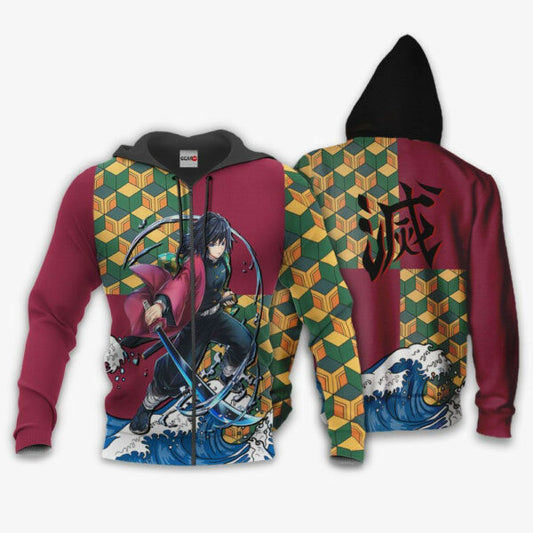 Demon Slayer Giyu Tomioka Anime 2k849 Fan Gift Stylist Unisex Cartoon 3d Hoodie Zip Hoodie 1091 Moonbestprint