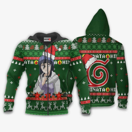 Hinata Hyuga Christmas Naruto Anime 1k449 Fan Gift Stylist Unisex Cartoon Graphic Outfits Aop 3d Hoodie, Zip Hoodie 1704 Moonbestprint