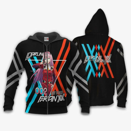 Zero Two Darling In The Franxx Anime 3k460 Fan Gift Stylist Unisex Cartoon 3d Hoodie Zip Hoodie 2730 Moonbestprint