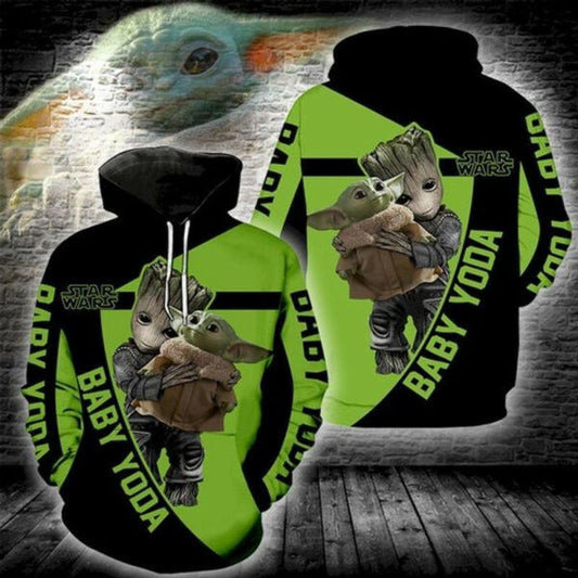 Groot Baby Yoda Star Wars Movies 1k170 Fan Gift 3d Hoodie 1612 Moonbestprint