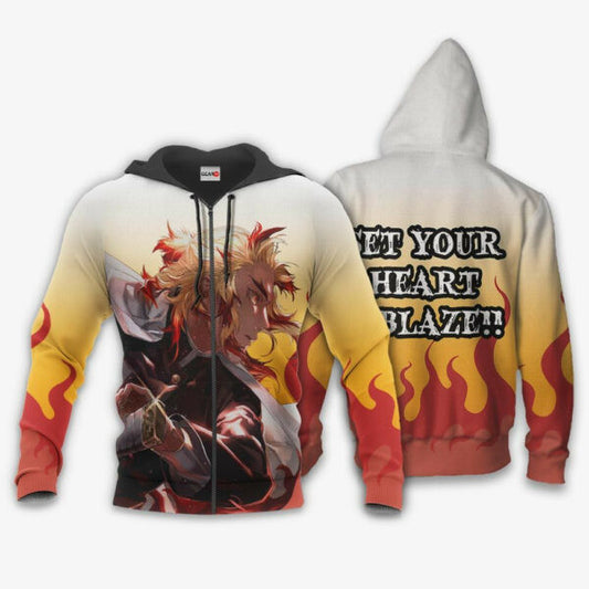 Kyojuro Rengoku Demon Slayer Anime 3k45 Fan Gift Stylist Unisex Cartoon 3d Hoodie Zip Hoodie 406 Moonbestprint