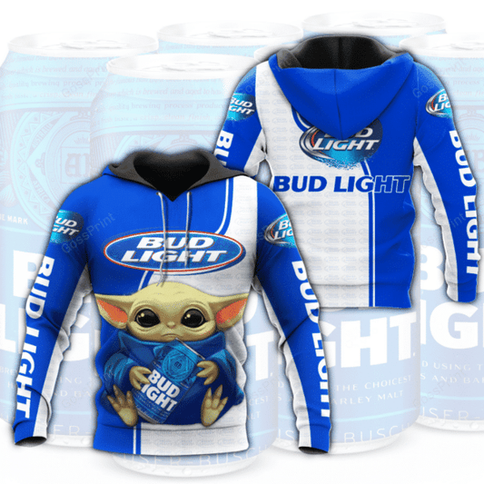 Baby Yoda Bud Light Aop Hoodie 967 Moonbestprint