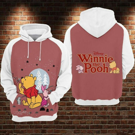 Pooh And Piglet Winnie The Pooh Hoodie Zip Hoodie, Gift For Fan Ver12, Aop Hoodie 2250 Moonbestprint