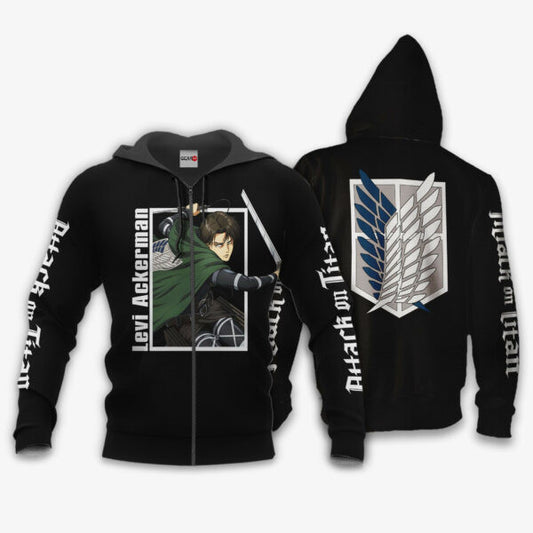 Levi Ackerman Hoodie Attack On Titan Anime 3k300 Fan Gift Stylist Unisex Cartoon 3d Hoodie Zip Hoodie 946 Moonbestprint