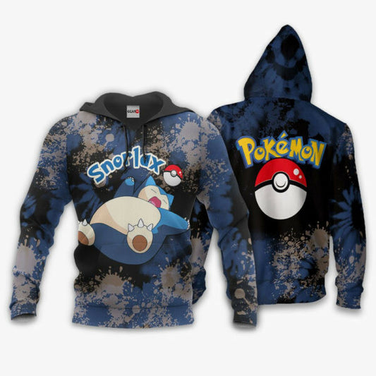 Snorlax Anime Pokemon Manga Tie Dye Style 1k873 Fan Gift Stylist Unisex Cartoon Graphic Outfits Aop 3d Hoodie Zip Hoodie 2714 Moonbestprint