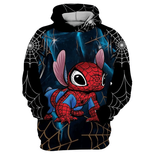 Stitch Spider Man Art Gift For Fan Custom 3d Hoodie All Over Printed Zip Hoodie Moonbestprint