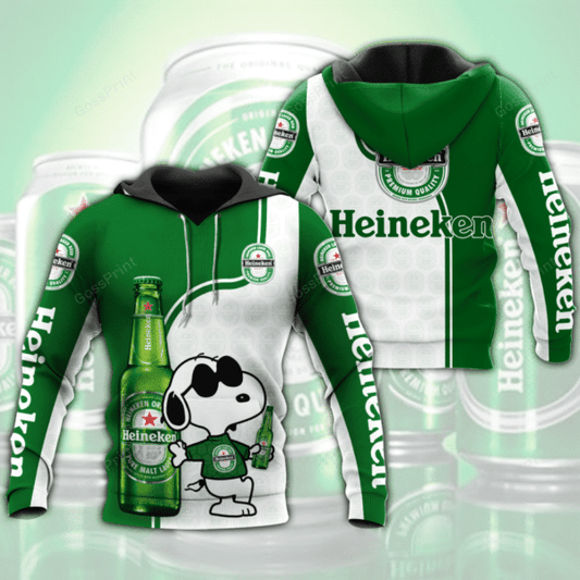 Snoopy Heineken Beer Aop Hoodie 2667 Moonbestprint