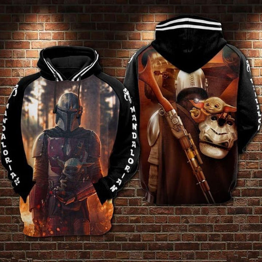 Star Wars Mandalorian And Baby Yoda 3d Hoodie Moonbestprint