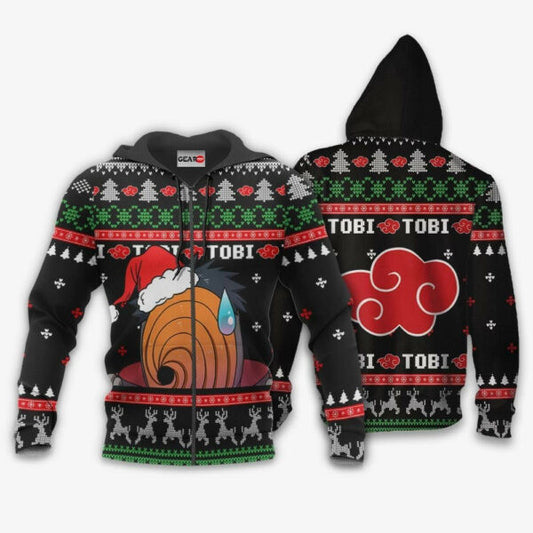 Akatsuki Tobi Christmas Naruto Anime 1k438 Fan Gift Stylist Unisex Cartoon Graphic Outfits Aop 3d Hoodie, Zip Hoodie 724 Moonbestprint