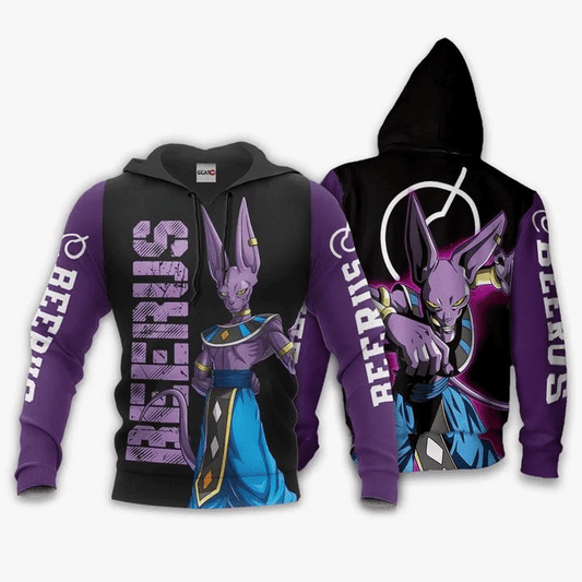 Beerus Dragon Ball Anime Manga For Men And Women 3d Hoodie Zip Hoodie Moonbestprint
