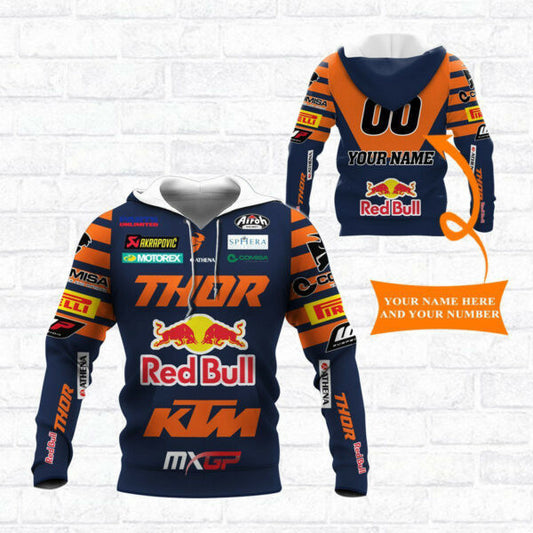 Custom Name Number Red Bull Ktm Factory Racing F1 8k70 Fan Gift 3d Zip Hoodie Hoodie Ii0 689 Moonbestprint