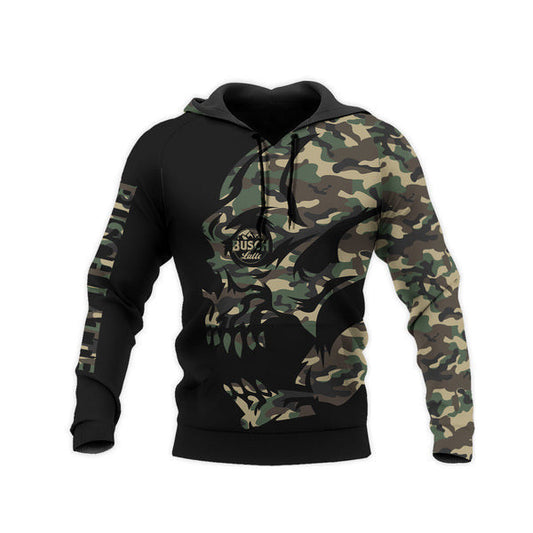 Camo Skull Busch Latte Hoodie, Gift For Fan 3d All Over Print Shirt Hoodie 1076 Moonbestprint