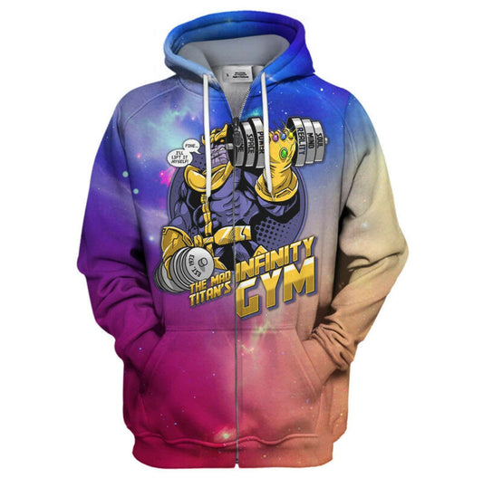 Marvel Thanos Hoodie Infinity Gym 3d Hoodie Zip Hoodie Moonbestprint