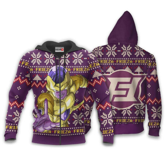 Golden Frieza Ugly Christmas Dragon Ball Z Anime 1k332 Fan Gift Stylist Unisex Cartoon Graphic Outfits Aop 3d Hoodie, Zip Hoodie 1412 Moonbestprint