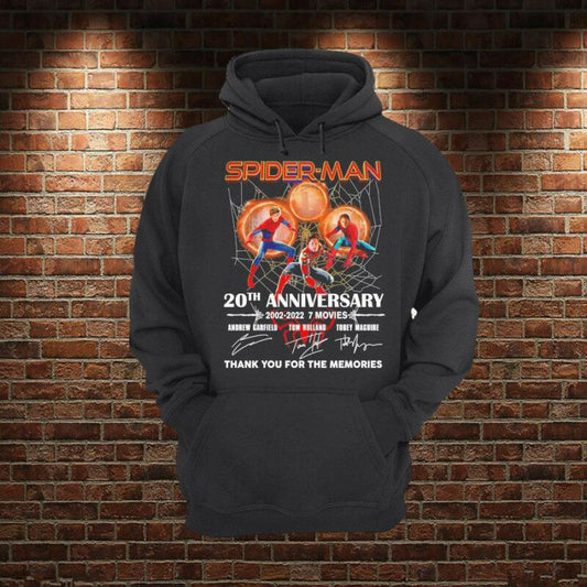 Spider-man 20 Anniversary 2002 2022 Signatures Thank You For The Memories Hoodie Zip Hoodie Moonbestprint
