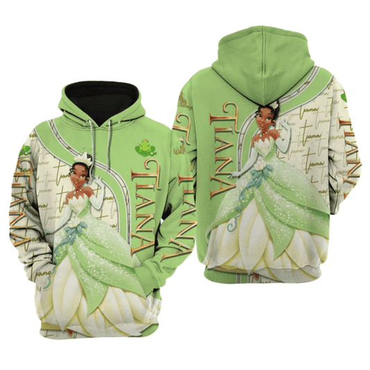 Tiana The Princess And The Frog Walt Disney Fan Gift, Stylist Unisex Cartoon Graphic Outfits Aop Hoodie, Zip Hoodie 2786 Moonbestprint