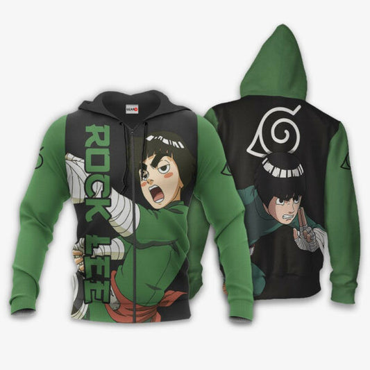 Rock Lee Naruto Anime 3k370 Fan Gift Stylist Unisex Cartoon 3d Hoodie Zip Hoodie 2309 Moonbestprint