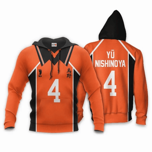 Karasuno Yu Nishinoya Anime Manga Haikyuu Number 4 For Men And Women 3d Hoodie Zip Hoodie Moonbestprint