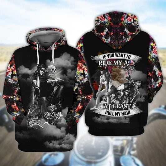 Girl Motor If You Want To Ride My Ass Full Printing Hoodie 3d Hoodie Moonbestprint