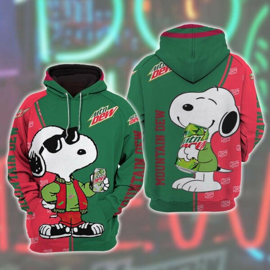 Snoopy Mountain Dew 3d All Over Print T Shirt Hoodie 2451 Moonbestprint