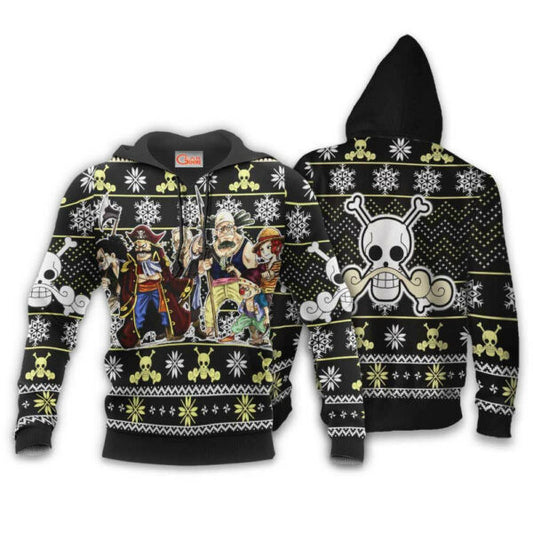 Roger Pirates Ugly Christmas Sweater One Piece Anime 1k491 Fan Gift Stylist Unisex Cartoon Graphic Outfits Aop 3d Hoodie, Zip Hoodie 1866 Moonbestprint