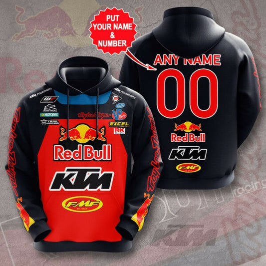 Red Bull Custom Name And Number 3d All Over Print Shirt Hoodie 2790 Moonbestprint