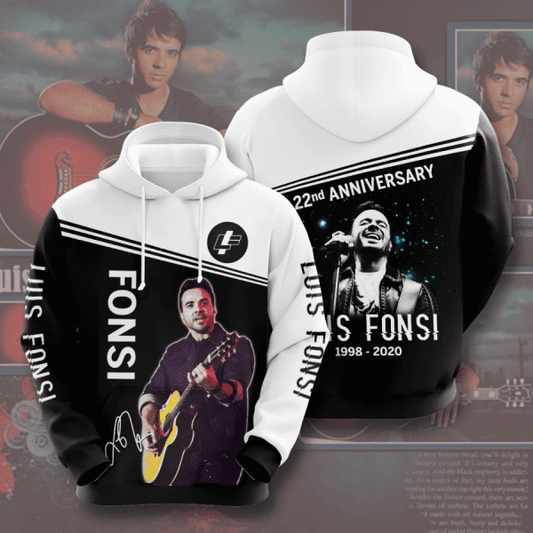 Luis Fonsi 22th Anniversary 1998 2020 Signature Design Gift For Fan Custom 3d Hoodie All Over Printed Hoodie Moonbestprint