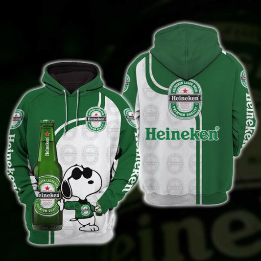 Snoopy Heineken 3d All Over Print T Shirt Hoodie 2098 Moonbestprint