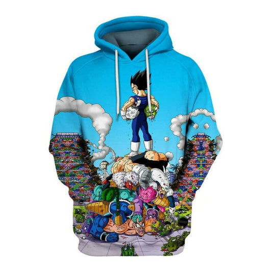 All Kills Of Vegeta Blue Hoodie Dragon Ball 3d Hoodie Zip Hoodie Moonbestprint