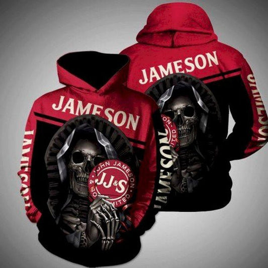 Jameson Jj S Bone Man Holding Logo 3d Hoodie Moonbestprint