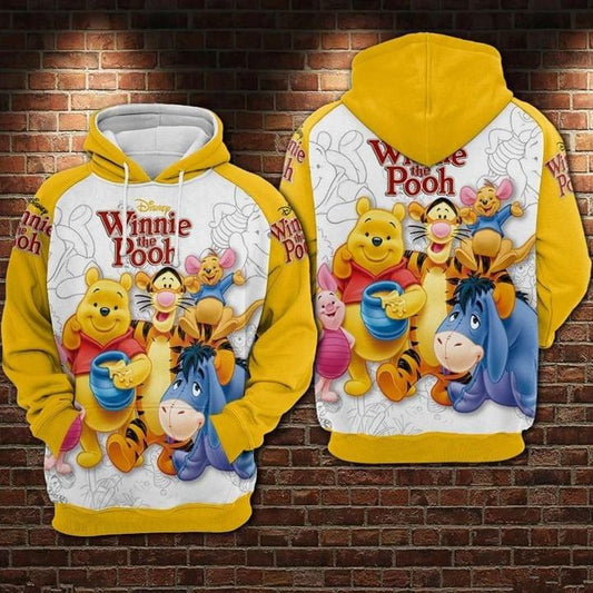 Winnie The Pooh Full Printing Hoodie 3d Hoodie Moonbestprint