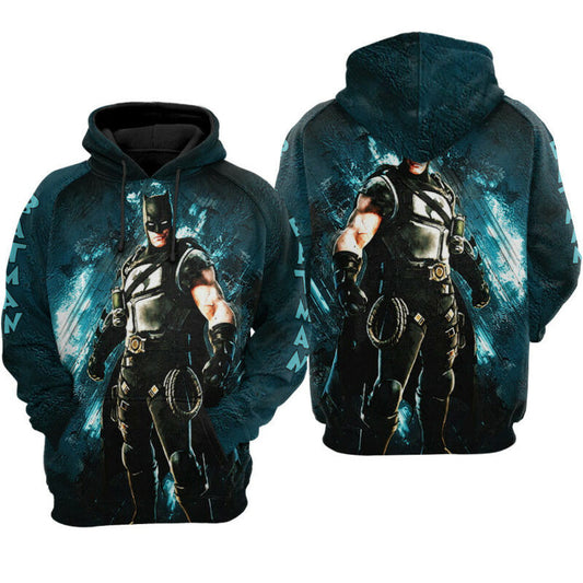 Batman Cool Back Blue Black Hoodie Zip Hoodie Moonbestprint