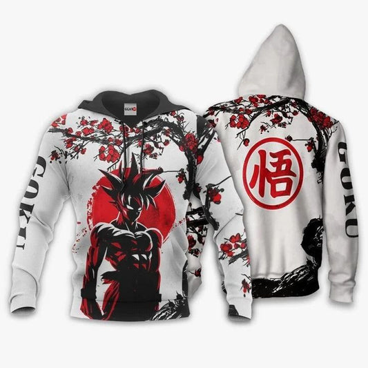 Goku Cartoon Dragon Ball Anime Manga Over Print 3d Hoodie Zip Hoodie Moonbestprint