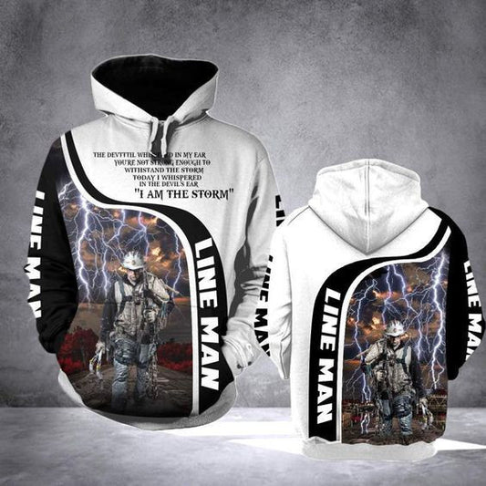 Lineman 3d Pmt All Over Print Unisex Pullover Hoodie Moonbestprint