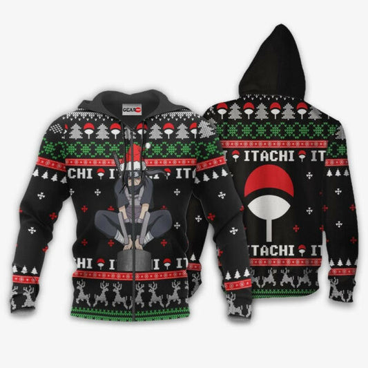 Anbu Itachi Naruto Christmas Naruto Anime 1k462 Fan Gift Stylist Unisex Cartoon Graphic Outfits Aop 3d Hoodie, Zip Hoodie 168 Moonbestprint