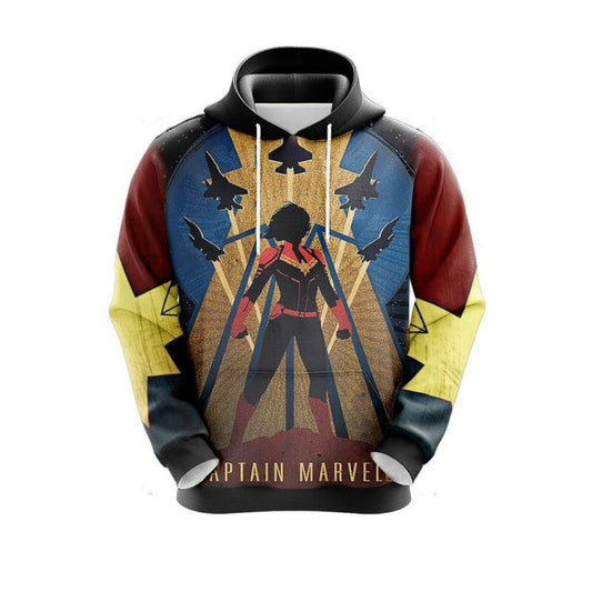 Marvel Hoodie Captain Marvel Carol Danvers Black Red 3d Hoodie Zip Hoodie Moonbestprint